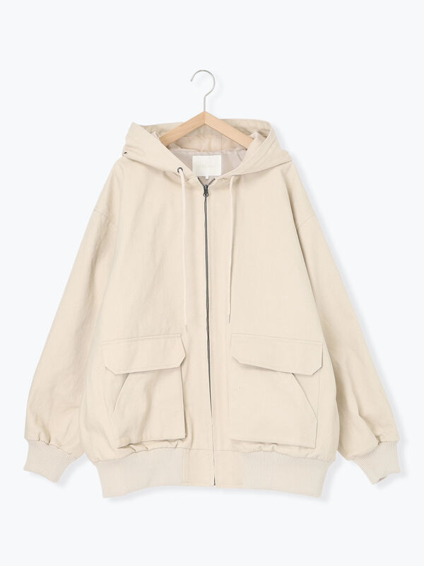 セール】 フードブルゾン（ブラック/ブラウン/キナリ/アウター