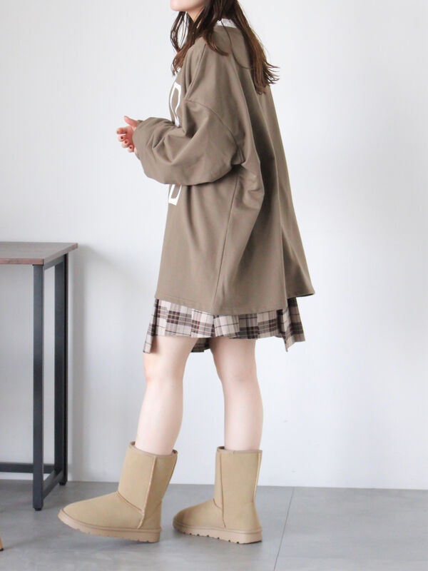 ボアブーツ（グレー/ベージュ/キャメル/シューズ/ショートブーツ