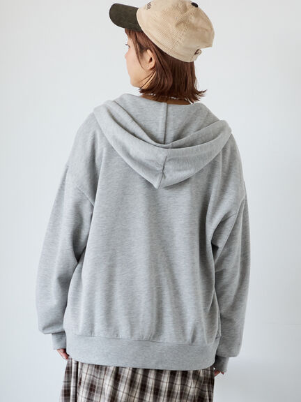 ハーフジッププリントパーカー（グレー/ベージュ/ネイビー）｜ehka sopo（エヘカソポ）通販