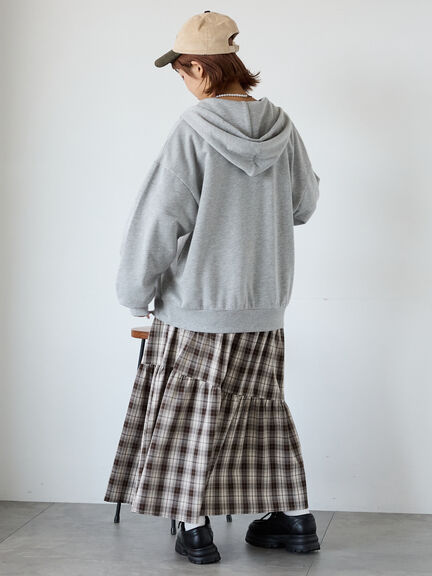 ハーフジッププリントパーカー（グレー/ベージュ/ネイビー）｜ehka sopo（エヘカソポ）通販