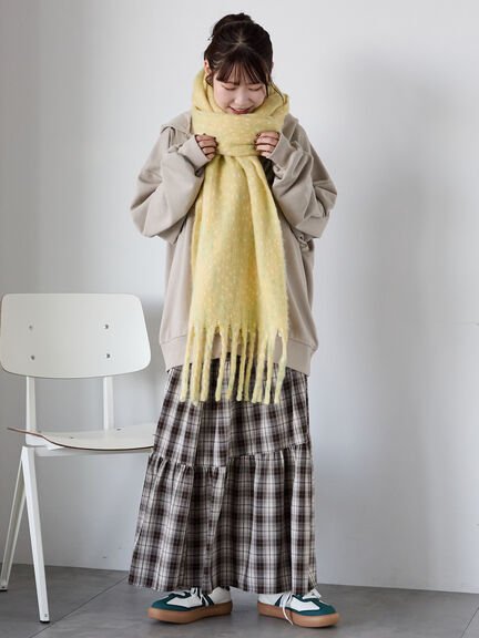 ハーフジッププリントパーカー（グレー/ベージュ/ネイビー）｜ehka sopo（エヘカソポ）通販