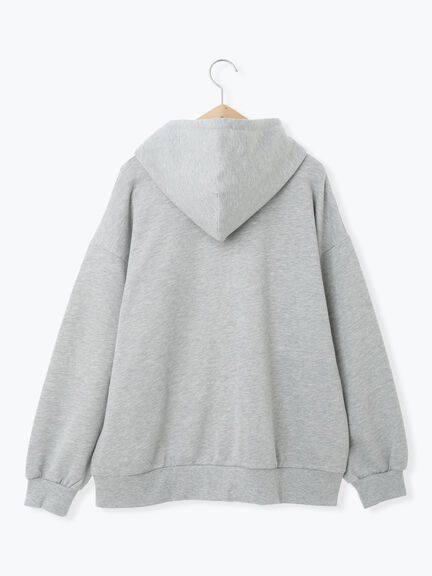 ハーフジッププリントパーカー（グレー/ベージュ/ネイビー）｜ehka sopo（エヘカソポ）通販