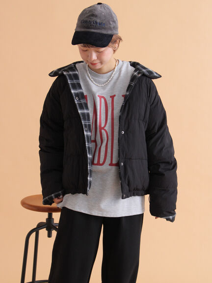 リバーシブル中綿ジャケット（ブラック/ベージュ/カーキ）｜ehka sopo（エヘカソポ）通販