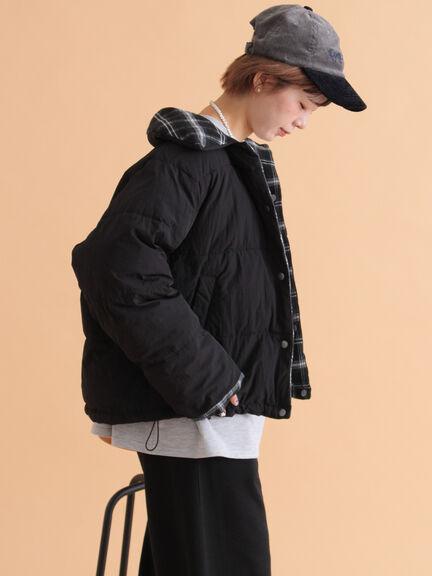 リバーシブル中綿ジャケット（ブラック/ベージュ/カーキ）｜ehka sopo（エヘカソポ）通販