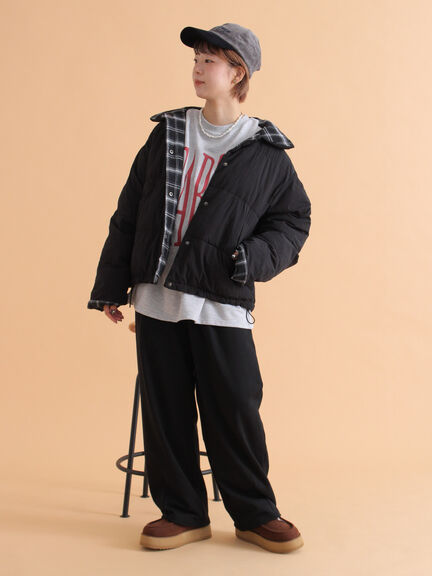 リバーシブル中綿ジャケット（ブラック/ベージュ/カーキ）｜ehka sopo（エヘカソポ）通販