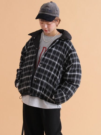 リバーシブル中綿ジャケット（ブラック/ベージュ/カーキ）｜ehka sopo（エヘカソポ）通販