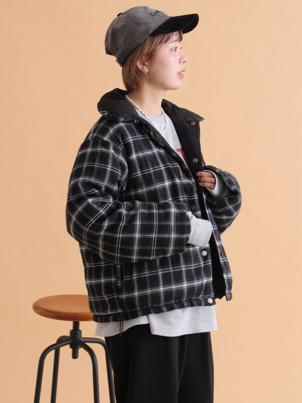 セール】 リバーシブル中綿ジャケット（ブラック/ベージュ/カーキ