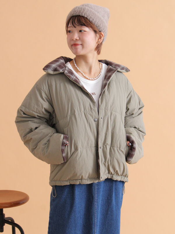 極美品 BRIDGESTONE Maezawa リバーシブル 中綿ジャケット Philip Lumbang】リバーシブル 中綿 スタンドカラー ジャケット