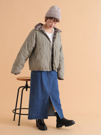 リバーシブル中綿ジャケット（ブラック/ベージュ/カーキ）｜ehka sopo（エヘカソポ）通販