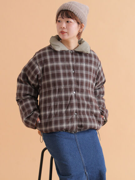 リバーシブル中綿ジャケット（ブラック/ベージュ/カーキ）｜ehka sopo（エヘカソポ）通販