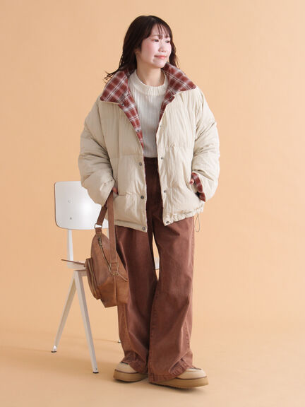 リバーシブル中綿ジャケット（ブラック/ベージュ/カーキ）｜ehka sopo（エヘカソポ）通販