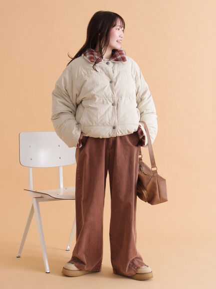 リバーシブル中綿ジャケット（ブラック/ベージュ/カーキ）｜ehka sopo（エヘカソポ）通販