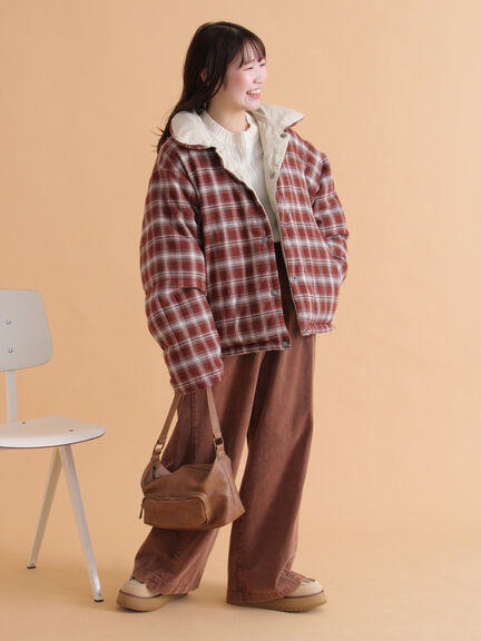 リバーシブル中綿ジャケット（ブラック/ベージュ/カーキ）｜ehka sopo（エヘカソポ）通販