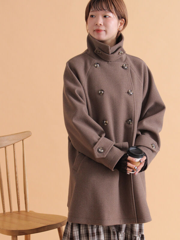 新品同様✨　ヘルノ　スタンドカラー　コート　ピーコート　ブラウン　46 ヘルノ pコートのおすすめ人気商品一覧 通販 - Yahoo!ショッピング