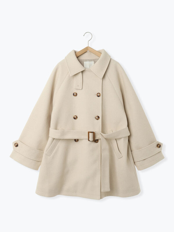 美品✨ノーブル NOBLE スプリングコート ベルト付 M ベージュ セール】 ベルト付スタンドカラーコート（チャコールグレー/モカ