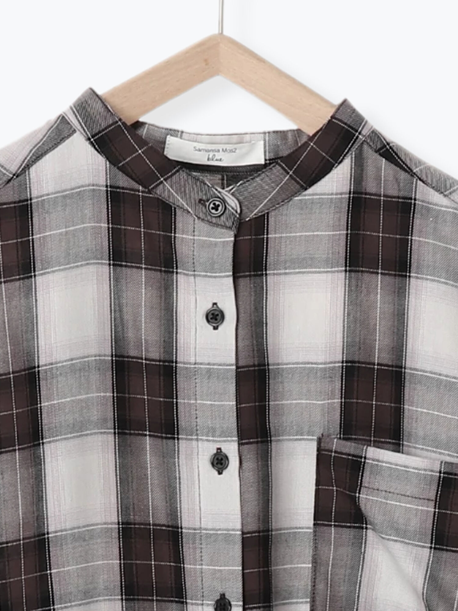 期間限定 チェックシャツワンピース ブラック ブラウン カーキ ワンピース Samansa Mos2 Blue サマンサモスモス ブルー 公式通販