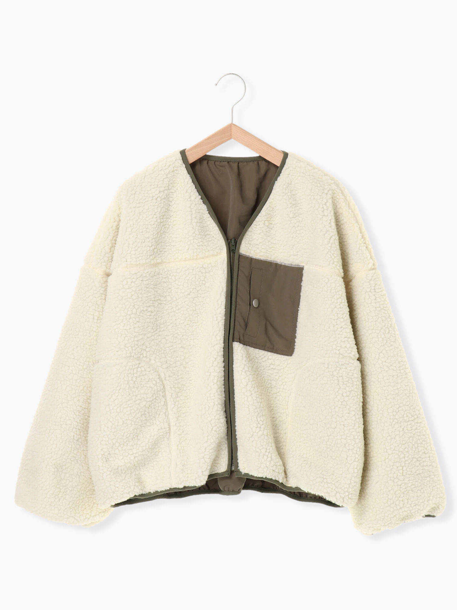 セール リバーシブルボアジャケット チャコールグレー キャメル キナリ アウター Samansa Mos2 Blue サマンサモスモス ブルー 公式通販