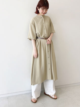 セール ショルダーギャザーワンピース チャコールグレー ベージュ サックスブルー ワンピース Samansa Mos2 Blue サマンサモスモス ブルー 公式通販