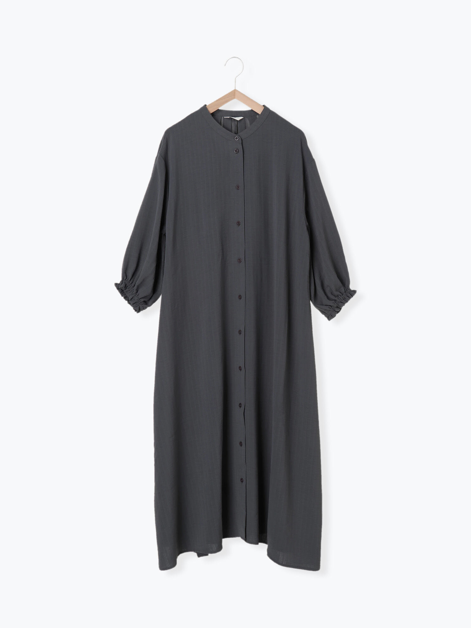 セール 8分袖シャツワンピース チャコールグレー イエロー キナリ ワンピース Samansa Mos2 Blue サマンサモスモス ブルー 公式通販