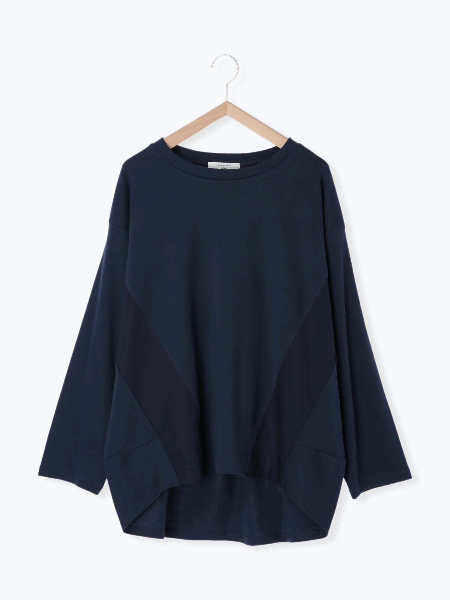 セール ポンチ 布帛切替プルオーバー グレー チャコールグレー ネイビー トップス Samansa Mos2 Blue サマンサモスモス ブルー 公式通販