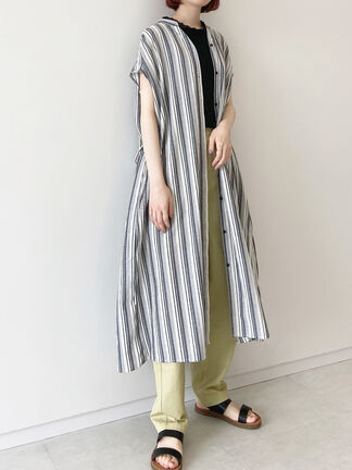 セール ストライプワンピース ブラック ベージュ ブルー ワンピース Samansa Mos2 Blue サマンサモスモス ブルー 公式通販