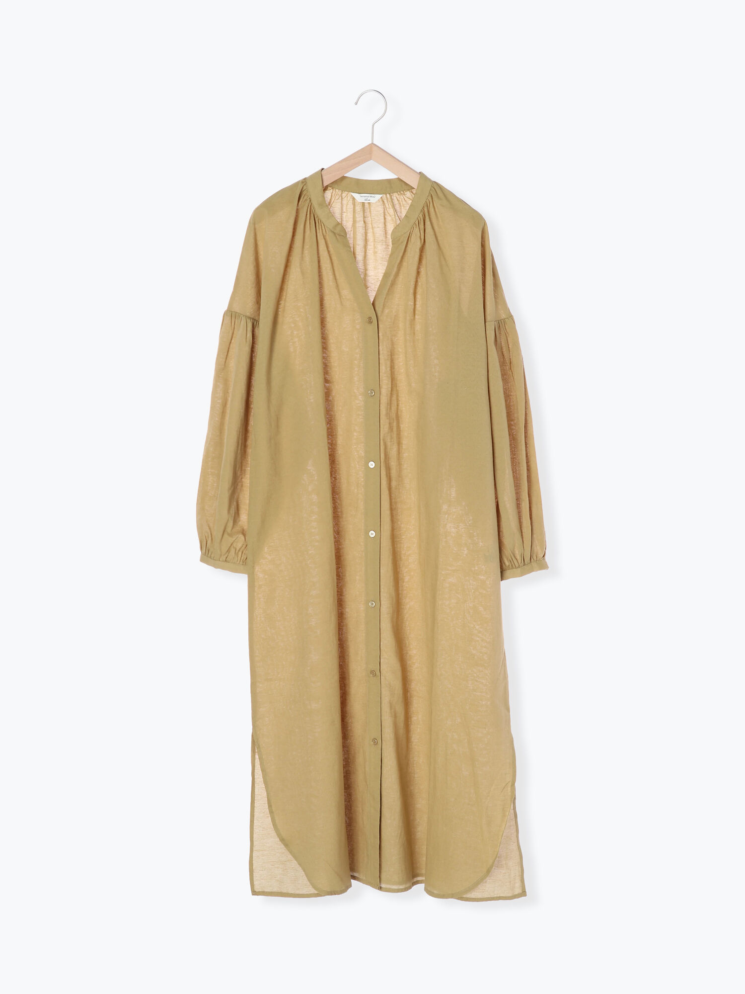 セール 前開きギャザーワンピース ブラック ブラウン イエロー ワンピース Samansa Mos2 Blue サマンサモスモス ブルー 公式通販