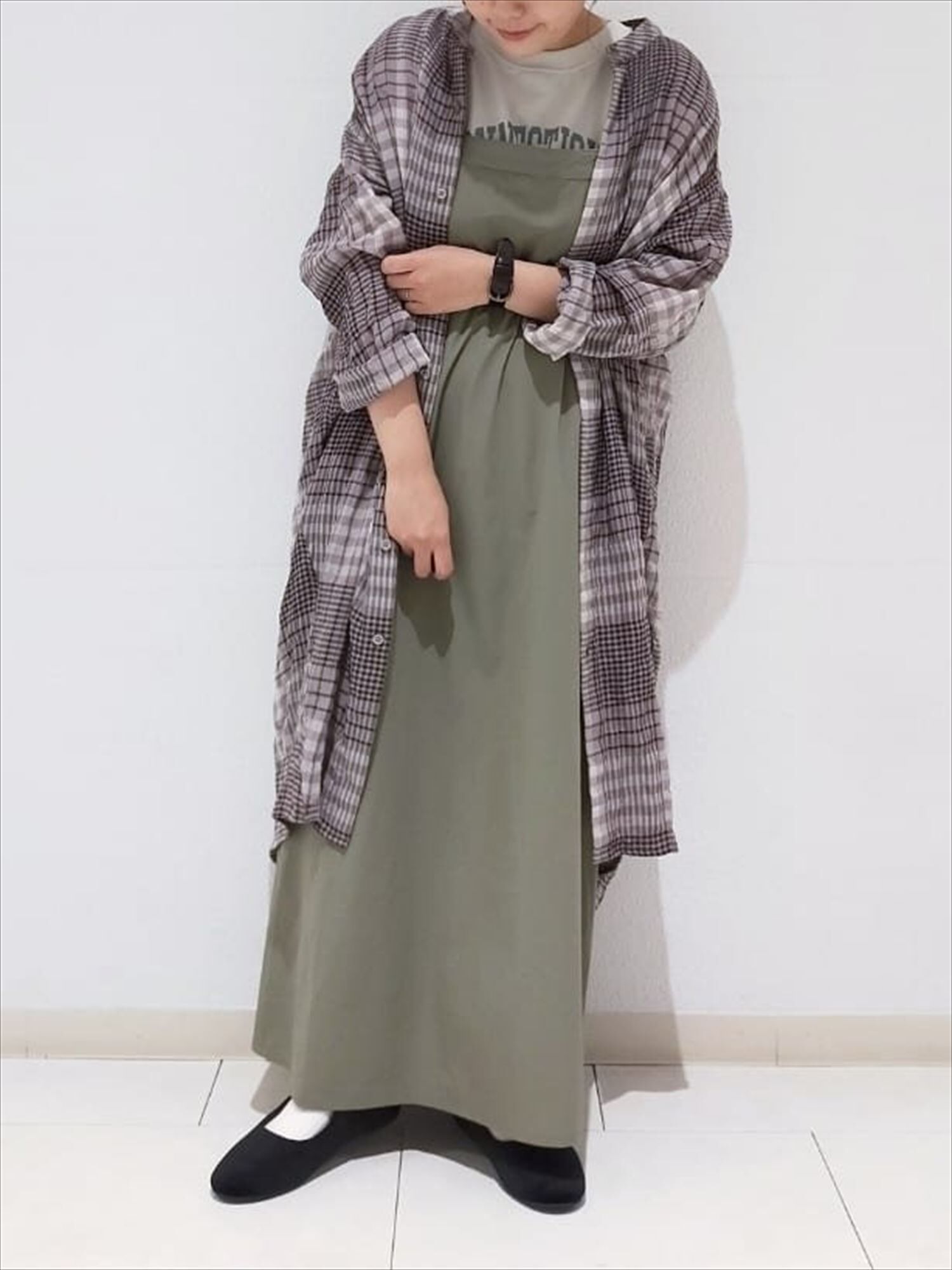 セール チェック前開きワンピース ベージュ モカ ネイビー ワンピース Samansa Mos2 Blue サマンサモスモス ブルー 公式通販