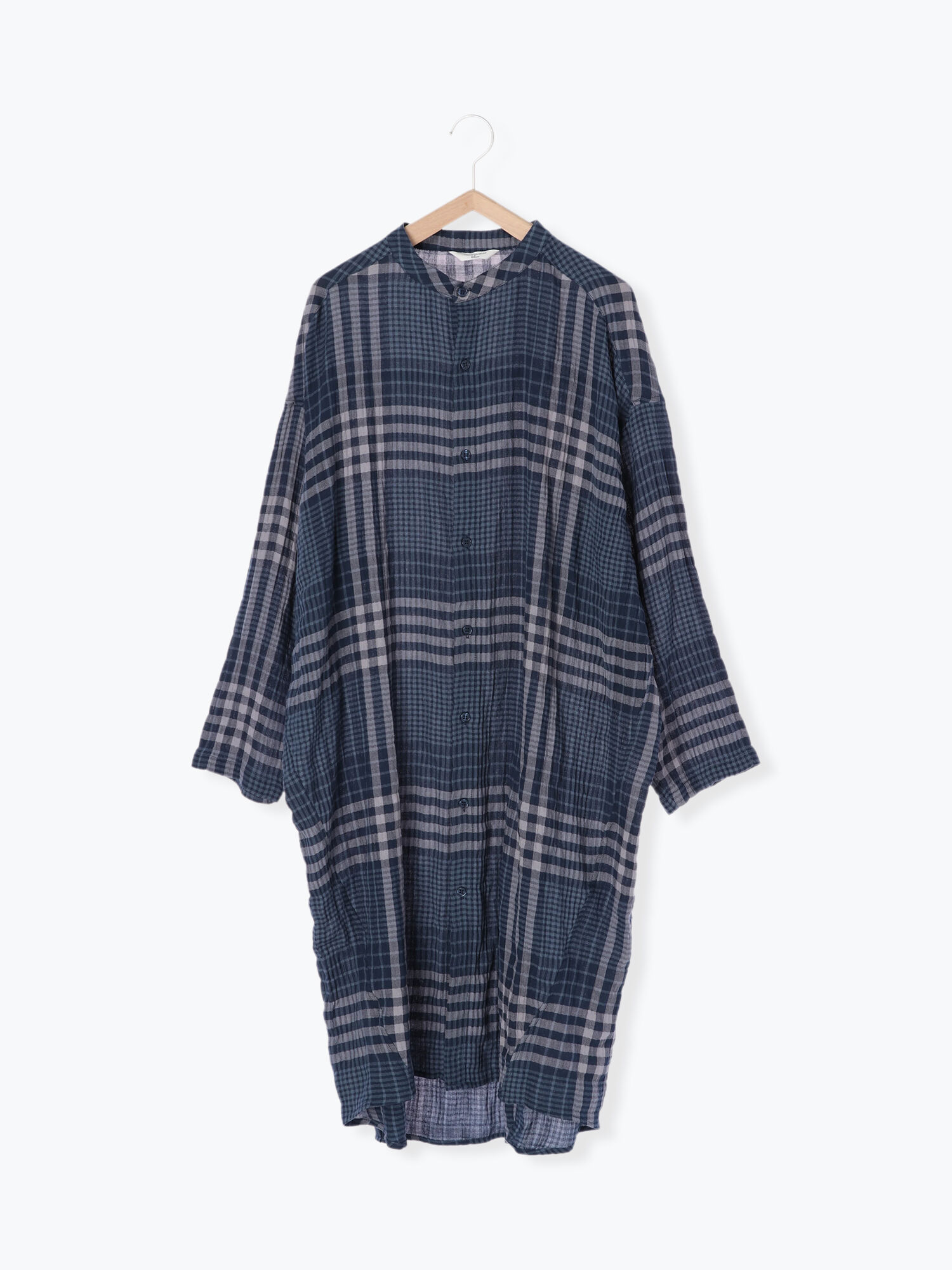 セール チェック前開きワンピース ベージュ モカ ネイビー ワンピース Samansa Mos2 Blue サマンサモスモス ブルー 公式通販