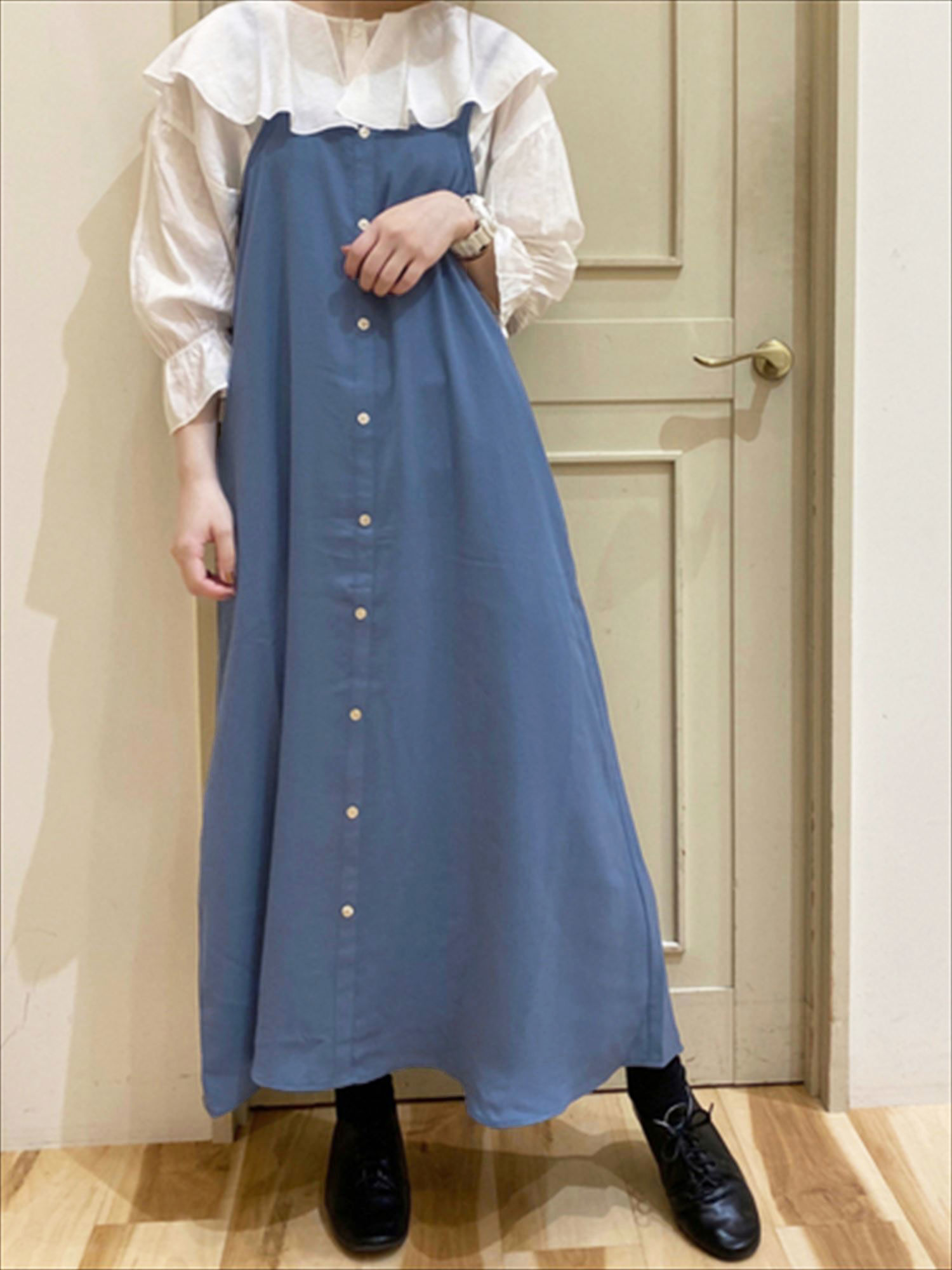 セール 2wayキャミワンピース ブラック ブルー モカベージュ ワンピース Samansa Mos2 Blue サマンサモスモス ブルー 公式通販