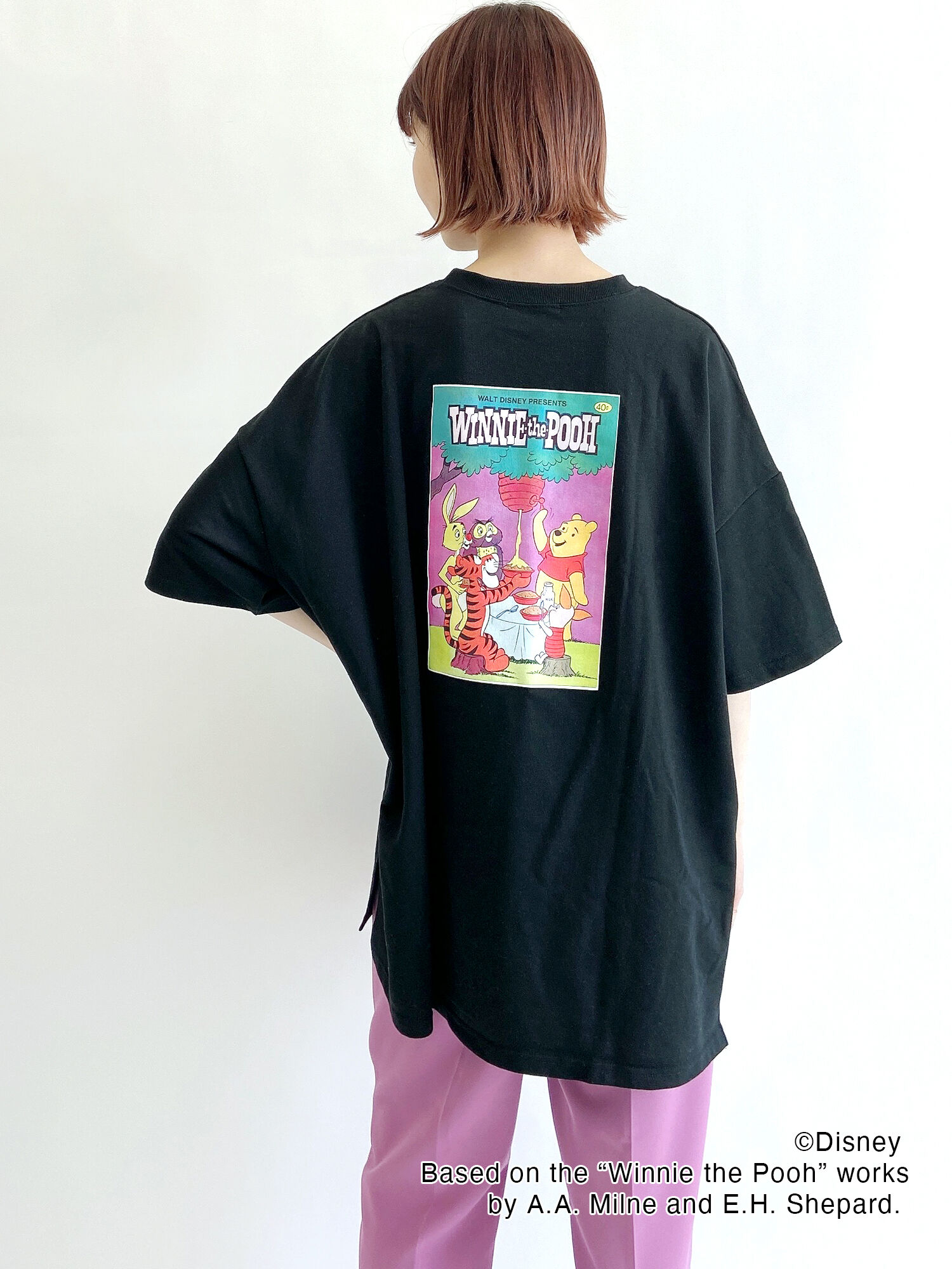 Disney くまのプーさん ビッグtシャツ オフホワイト ブラック トップス カットソー Samansa Mos2 Blue サマンサモスモス ブルー 公式通販
