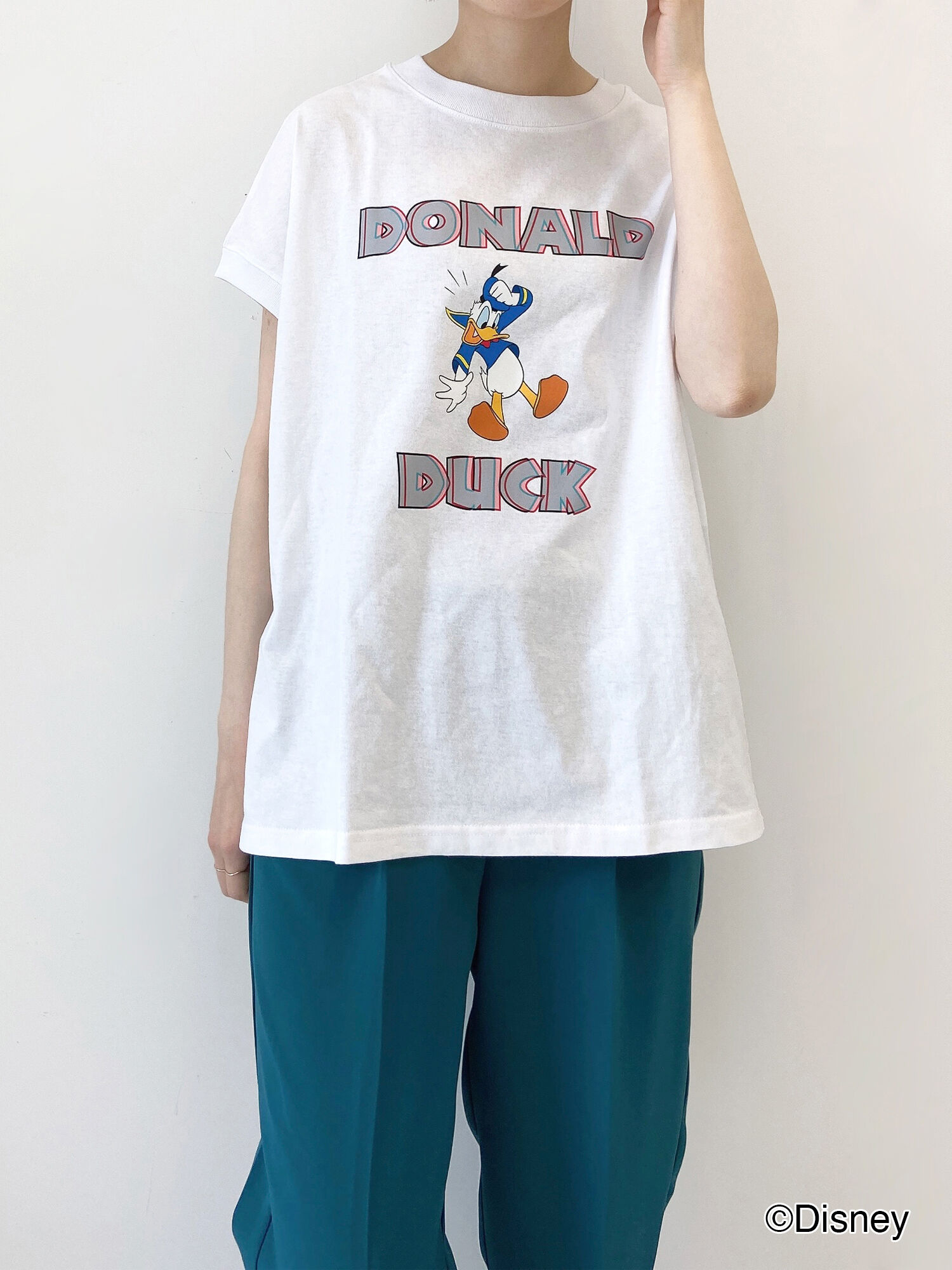 セール Disney ドナルド フレンチスリーブtシャツ オフホワイト ネイビー トップス カットソー Samansa Mos2 Blue サマンサモスモス ブルー 公式通販