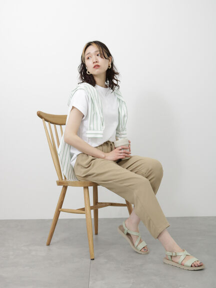 フレンチスリーブTシャツ（オフホワイト/チャコールグレー/パープル）｜Samansa Mos2 blue（サマンサモスモス ブルー）通販