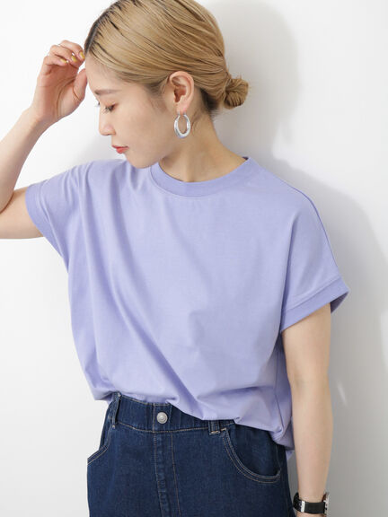 フレンチスリーブTシャツ（オフホワイト/チャコールグレー/パープル）｜Samansa Mos2 blue（サマンサモスモス ブルー）通販