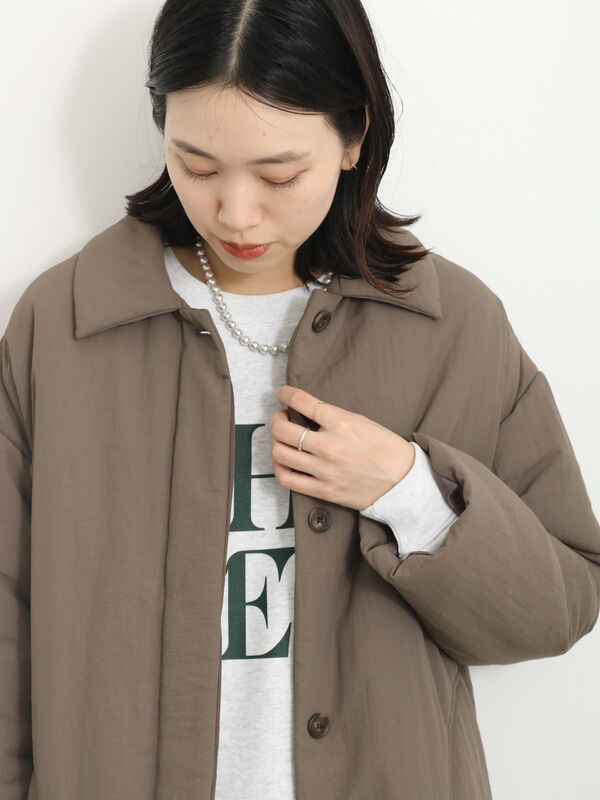 ステンカラーコート QUILTING OVER SHIRT JACKET-