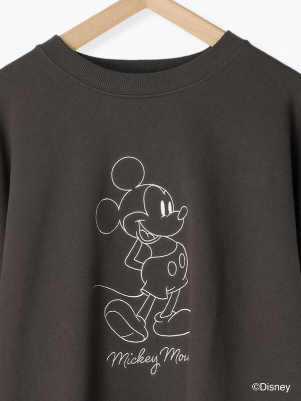 セール】 【Disney】ミッキー/刺繍スウェット（チャコールグレー 