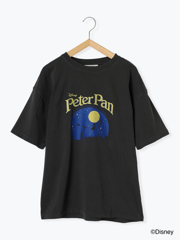 Disney】ピーター・パン/ピグメントシルエットTシャツ（ブラック