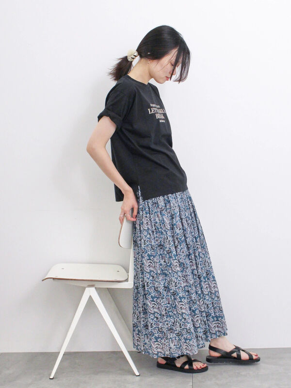 エイココンドウ 総花柄 ギャザー トップス&スカート 42 ファッション 