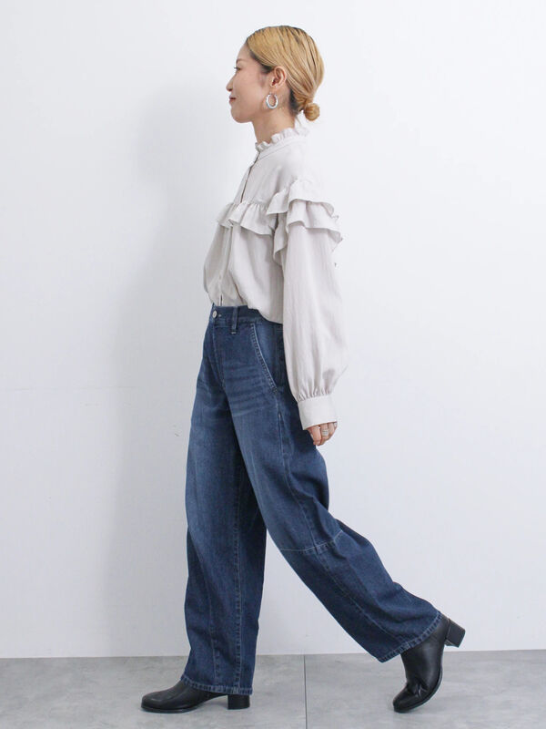 セール】 【ECO DENIM】カーブパンツ（チャコールグレー/ブルー/ネイビー/ボトムス/パンツ）| Samansa Mos2 blue（サマンサモスモス  ブルー）公式通販