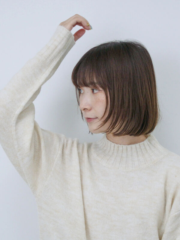 セール】 ヤクタッチモックネックプルオーバー（オフホワイト