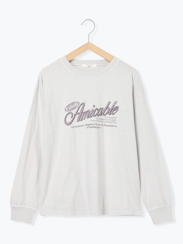 サマンサモスモスブルー Tシャツ Mサイズ 灰色 長袖 グレー ロゴ 