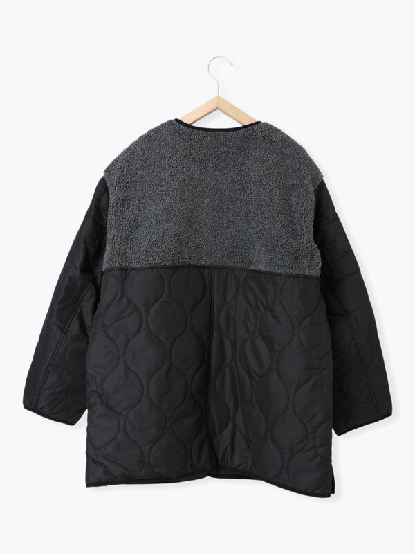 LAVENHAM リバーシブルキルティングコート ボア 黒 濁っ
