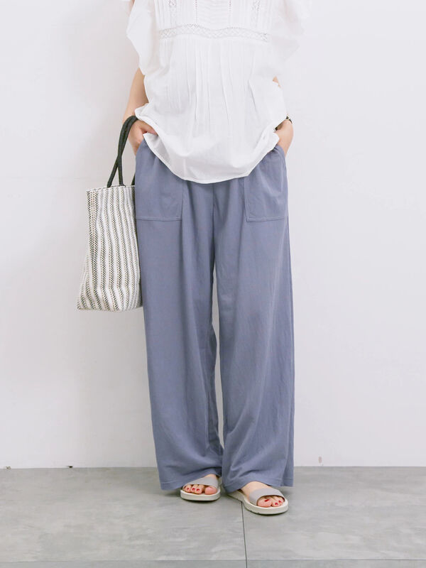 【接触冷感】ワイドイージーパンツ（グレー）｜Samansa Mos2 blue（サマンサモスモス ブルー）通販
