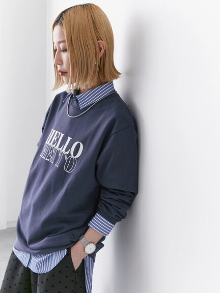 裏毛ロゴスウェット（オフホワイト/グレー/イエロー/ブルー/ネイビー）｜Samansa Mos2 blue（サマンサモスモス ブルー）通販