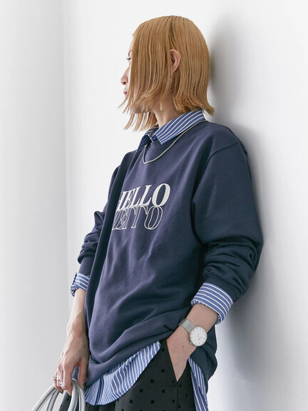 裏毛ロゴスウェット（オフホワイト/グレー/イエロー/ブルー/ネイビー）｜Samansa Mos2 blue（サマンサモスモス ブルー）通販