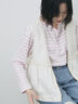 【ECO DENIM】 ペプラムベスト（オフホワイト/チャコールグレー）｜Samansa Mos2 blue（サマンサモスモス ブルー）通販