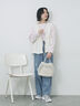 【ECO DENIM】 ペプラムベスト（オフホワイト/チャコールグレー）｜Samansa Mos2 blue（サマンサモスモス ブルー）通販