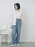 【ECO DENIM】 ペプラムベスト（オフホワイト/チャコールグレー）｜Samansa Mos2 blue（サマンサモスモス ブルー）通販