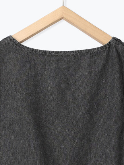 【ECO DENIM】 ペプラムベスト（オフホワイト/チャコールグレー）｜Samansa Mos2 blue（サマンサモスモス ブルー）通販