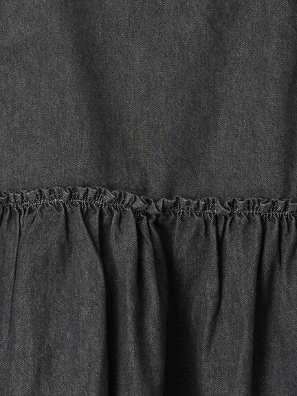 【ECO DENIM】 ペプラムベスト（オフホワイト/チャコールグレー）｜Samansa Mos2 blue（サマンサモスモス ブルー）通販