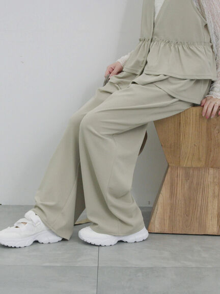 ストレートパンツ(セットアップ可)（チャコールグレー/ライトベージュ/ベージュ/カーキ）｜Samansa Mos2 blue（サマンサモスモス ブルー）通販